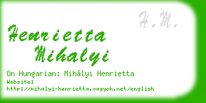 henrietta mihalyi business card
