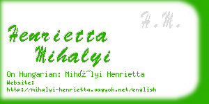 henrietta mihalyi business card